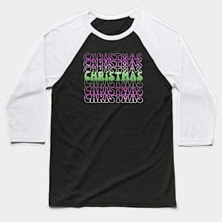 Gradient Retro Christmas Sunrise Baseball T-Shirt